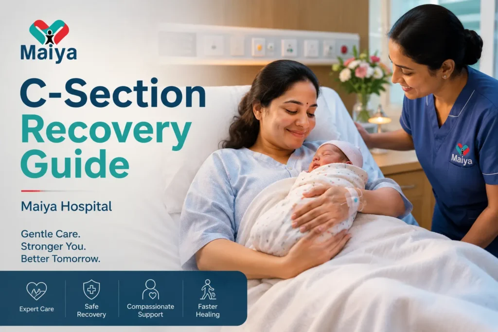 C-section caesarean recovery guide at Maiya Hospital Bangalore