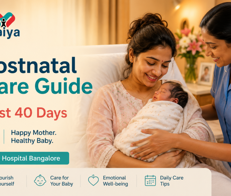 Postnatal care first 40 days mother newborn Maiya Hospital Bangalore