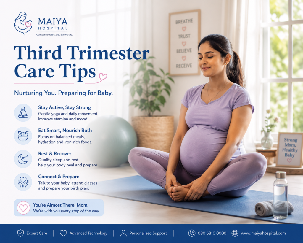 Third trimester prenatal care exercises yoga Bangalore pregnancy tips