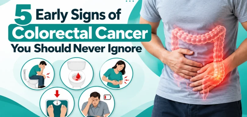 5 early signs of colorectal cancer infographic